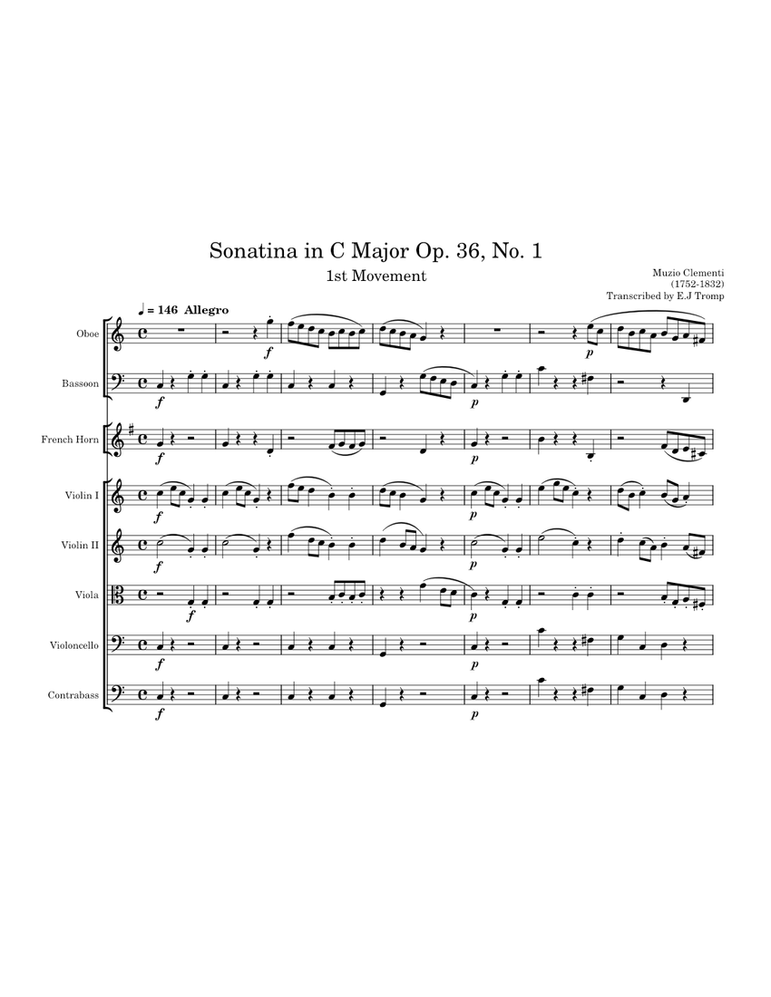 Sonatina in C Major, Op. 36, No. 1 1st Movement – Muzio Clementi ...