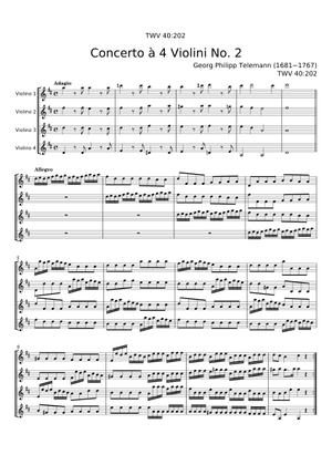 Telemann - Concerto for 4 Violins No. 3 Sheet Music for Violin