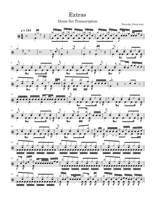 Extras (Elphelt's Theme) – Daisuke Ishiwatari (WiP Drum Set Transcription)