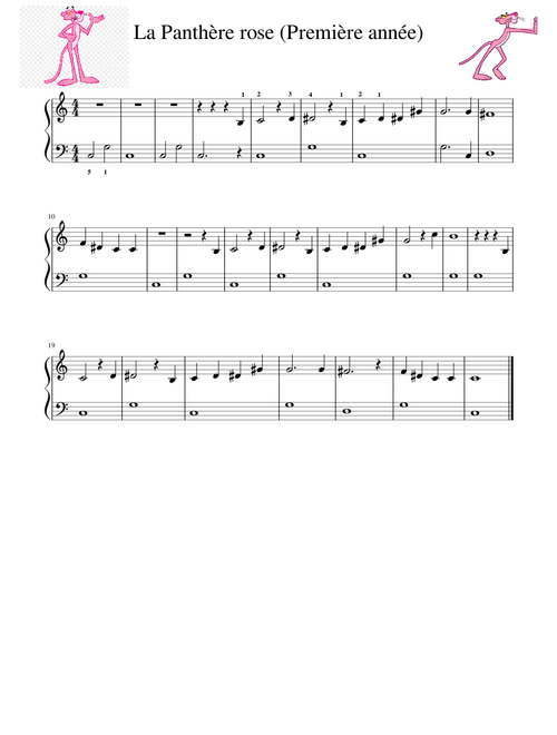 La Panthère Rose Facile/Pink Panther Main Theme Easy