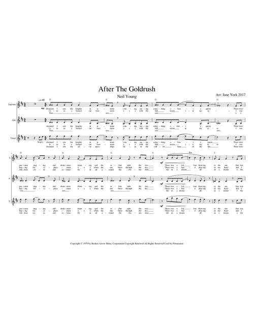 After The Gold Rush (Arr. Jane York) - Neil Young (Choral, SAT)