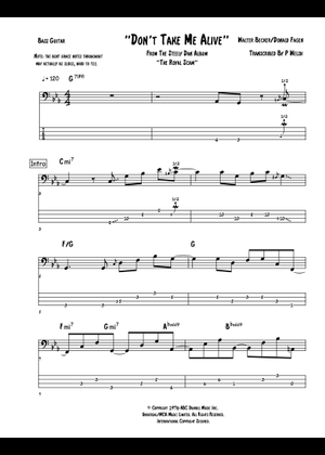 Play Official version of Don't Take Me Alive Sheet Music by Steely