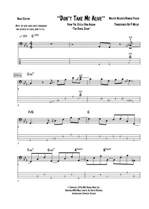 Play Official version of Don't Take Me Alive Sheet Music by Steely Play Official version of Don't Take Me Alive Sheet Music by Steely