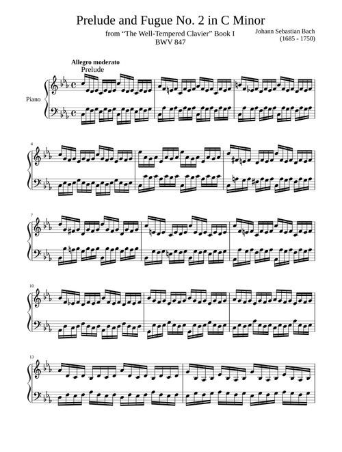 Prelude and Fugue No. 2 in C Minor