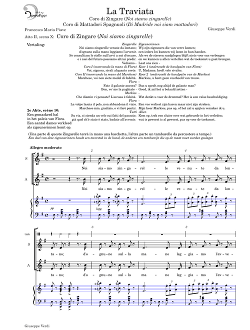 La Traviata; Coro di Zingare, Coro di Mattadori Spagnuoli