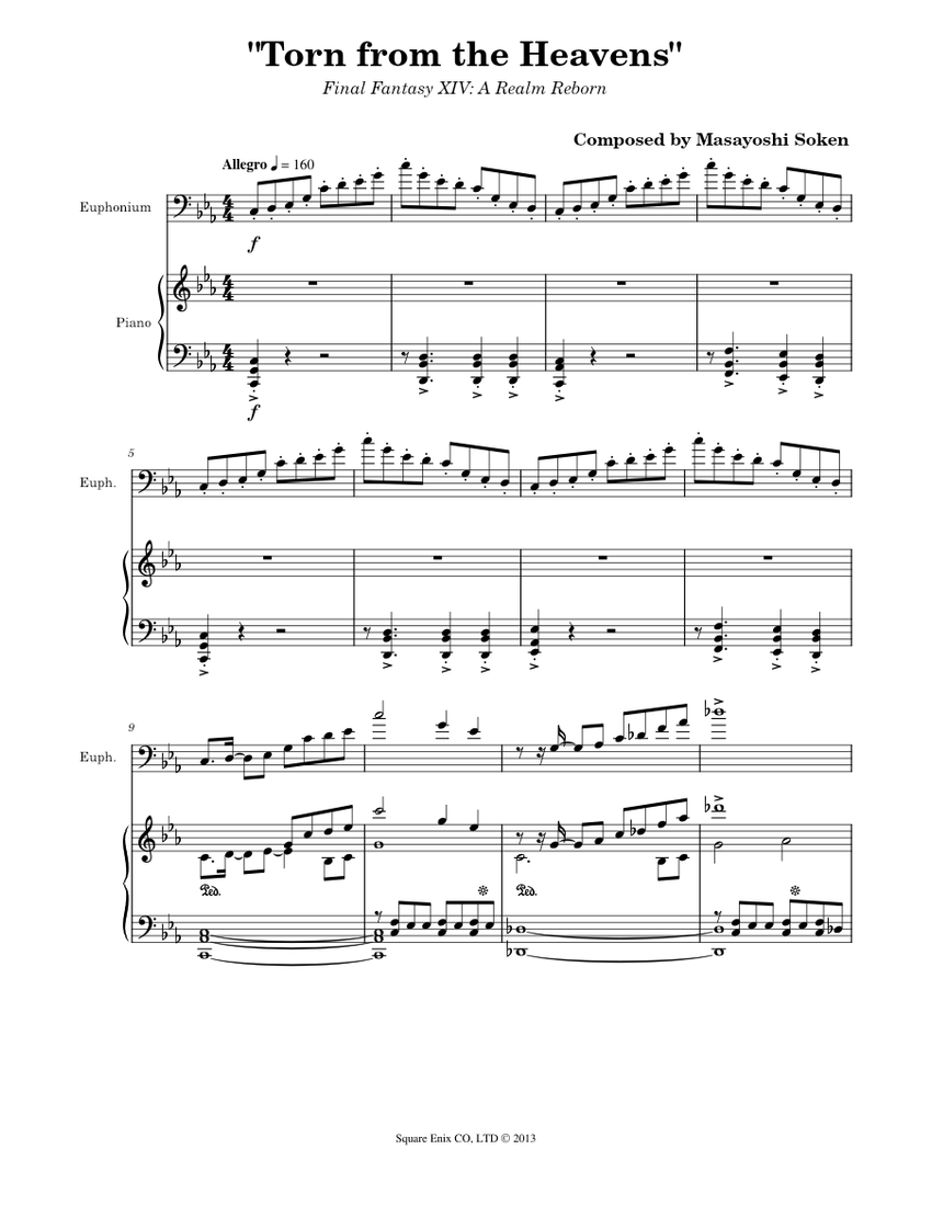 Final Fantasy XIV - Torn from the Heavens (Euphonium Solo