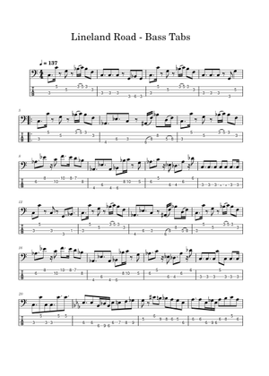 tobacco road bass tab The Nashville Teens - Lineland road - Bass Tablature