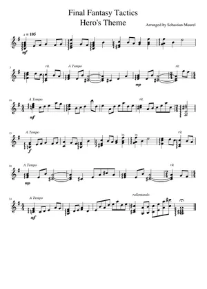 Final Fantasy Tactics Opening Theme Sheet Music for Piano Final Fantasy Tactics Opening Theme Sheet Music for Piano