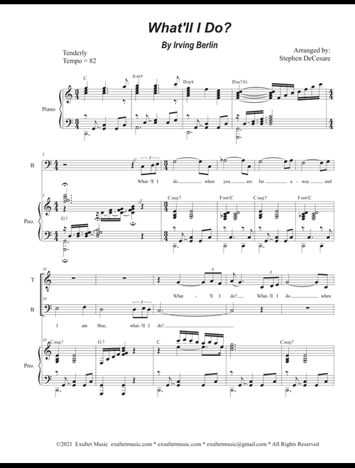 What'll I Do? (Duet for Tenor and Bass solo) (Arr. Stephen DeCesare) - Irving Berlin (Voice Duet and Piano)