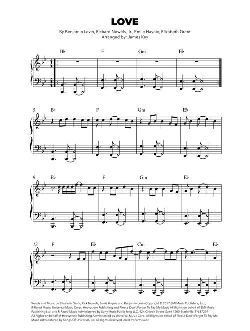Love (Arr. Jones Key) - Lana Del Rey (Easy Piano)