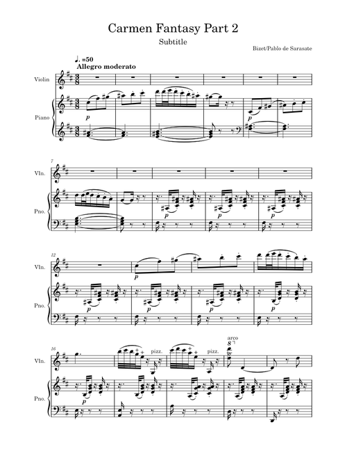 Carmen Concert Fantasy, Op.25 – Pablo de Sarasate Part 2