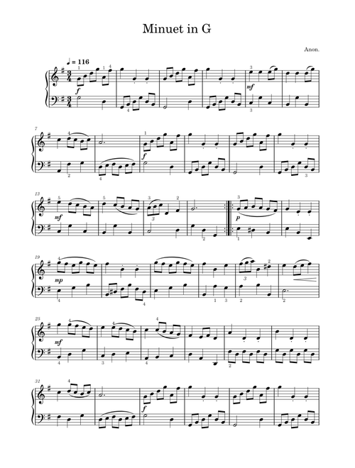 Minuet in G