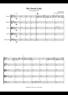 Free My Sweet Lady by John Denver sheet music | Download PDF or