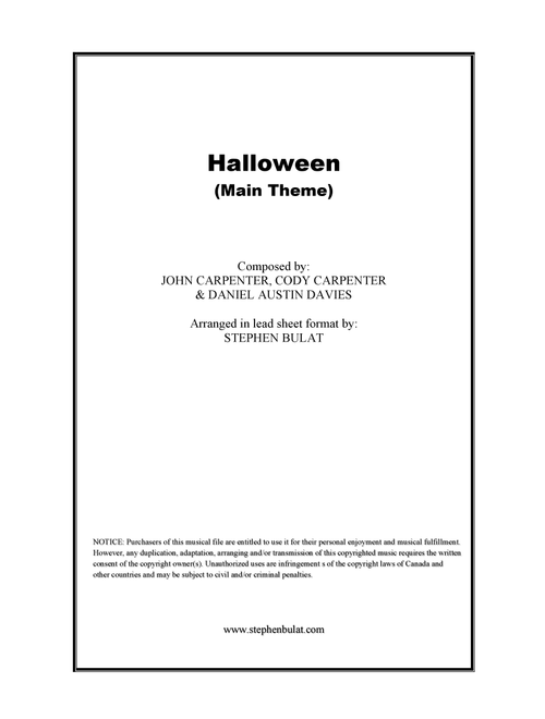 Halloween Theme (Arr. Stephen Bulat) - John Carpenter (Large Ensemble)