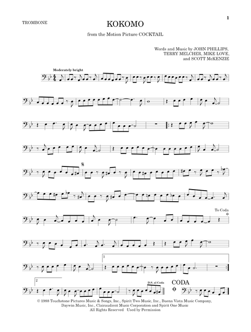 Kokomo - The Beach Boys (Trombone Solo)