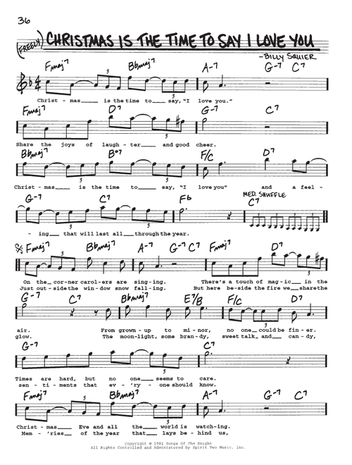 Christmas Is The Time To Say I Love You - Billy Squier (Real Book - Melody-Chords-Lyrics)