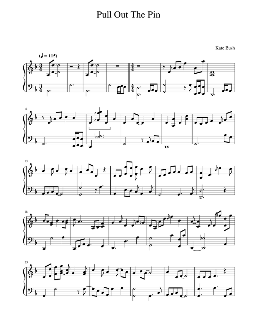 Pull out the pin Kate Bush piano tutorial