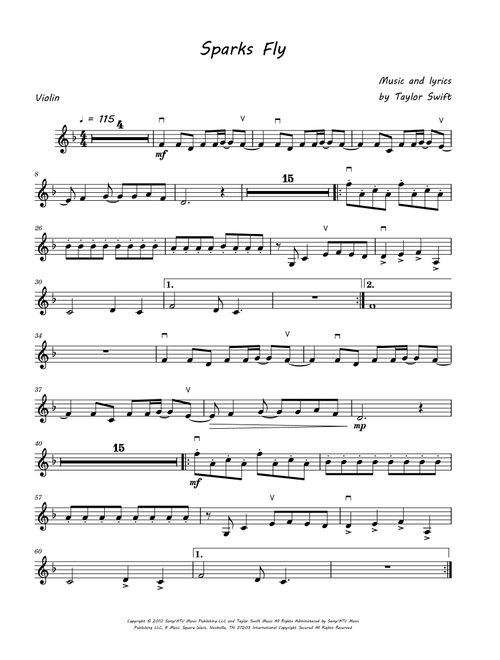 Sparks Fly (Arr. David Lartey) - Taylor Swift (Violin Solo)