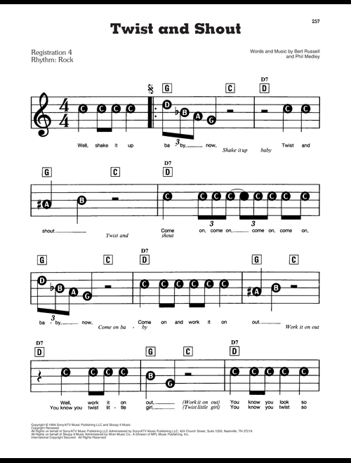 Twist And Shout - The Isley Brothers (E-Z Play Today)