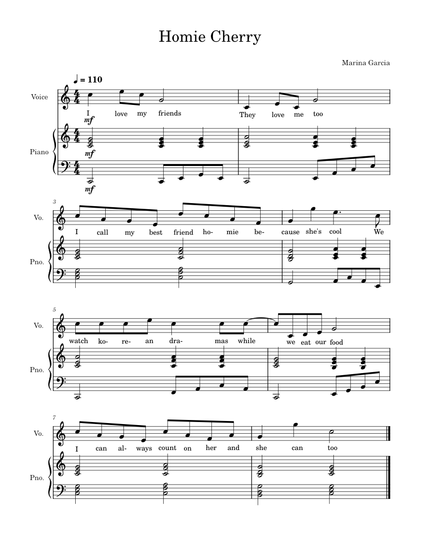 Marina Choir piano tutorial