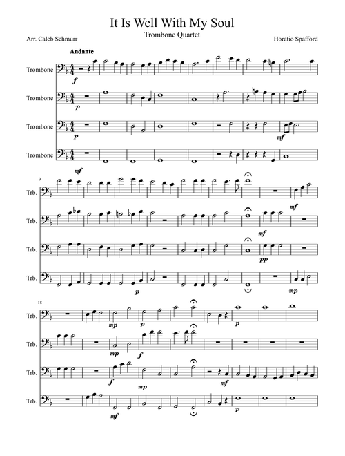 It Is Well With My Soul - Trombone Quartet