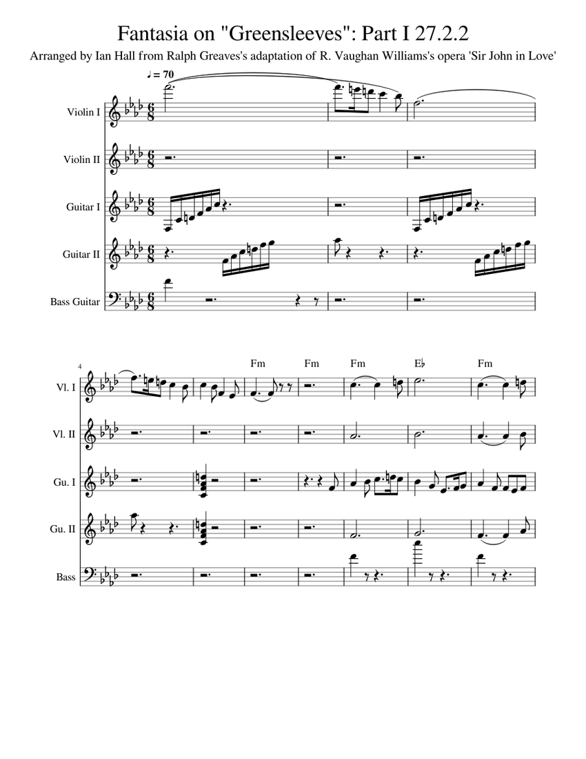 Fantasia on greensleeves viola outlet