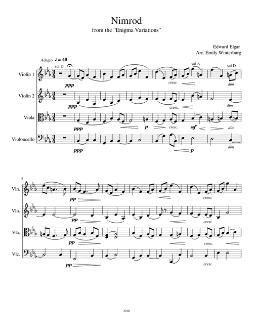 Nimrod for string quartet