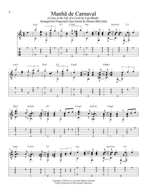 A Day In The Life Of A Fool (manha De Carnaval) (Arr. Dennis McCorkle) - Luiz Bonfa (Guitar Tab)