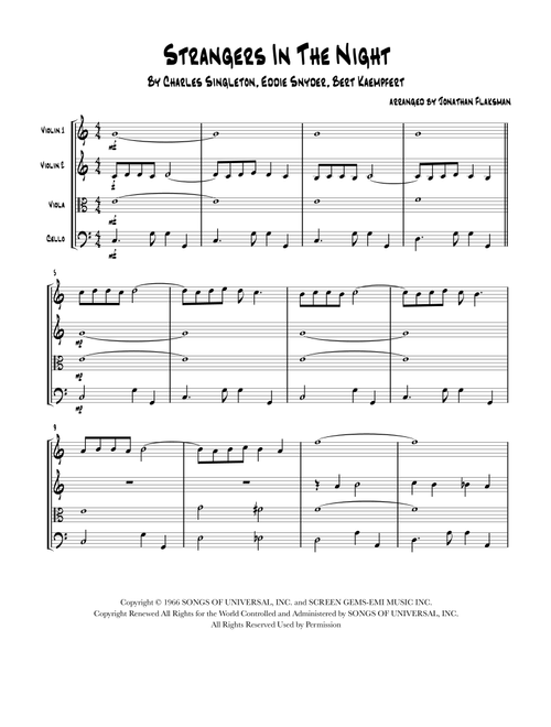 Strangers In The Night (Arr. Jonathan Flaksman) - Frank Sinatra (String Quartet)