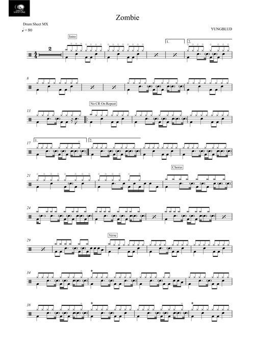 Zombie (Arr. Drum Sheet MX) - Yungblud (Drums)