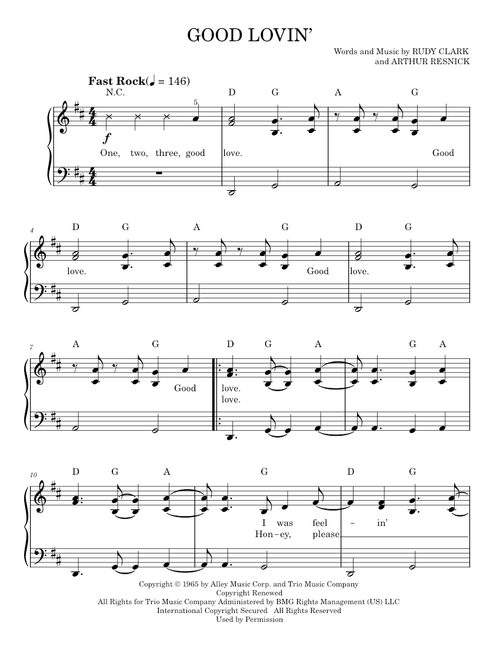 Good lovin - The Young Rascals (Easy Piano)