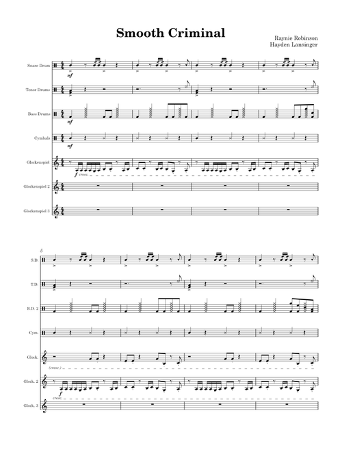 Smooth criminal – Michael Jackson (Percussion Cadence)