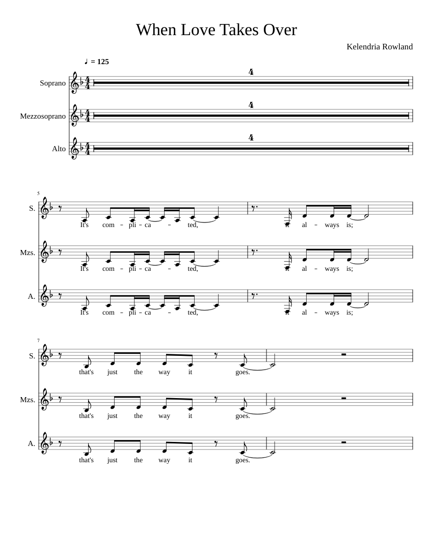 When Love Takes Over Sheet music for Soprano, Alto, Vocals (Choral