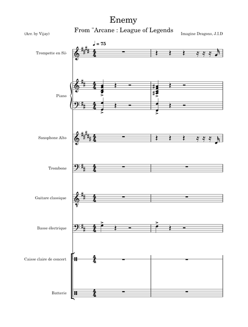 Enemy – Imagine Dragons Enemy (arr. by Vijay)