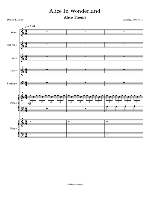 Alice In Wonderland – Danny Elfman. Arrag. Jayson G. (Revised version)