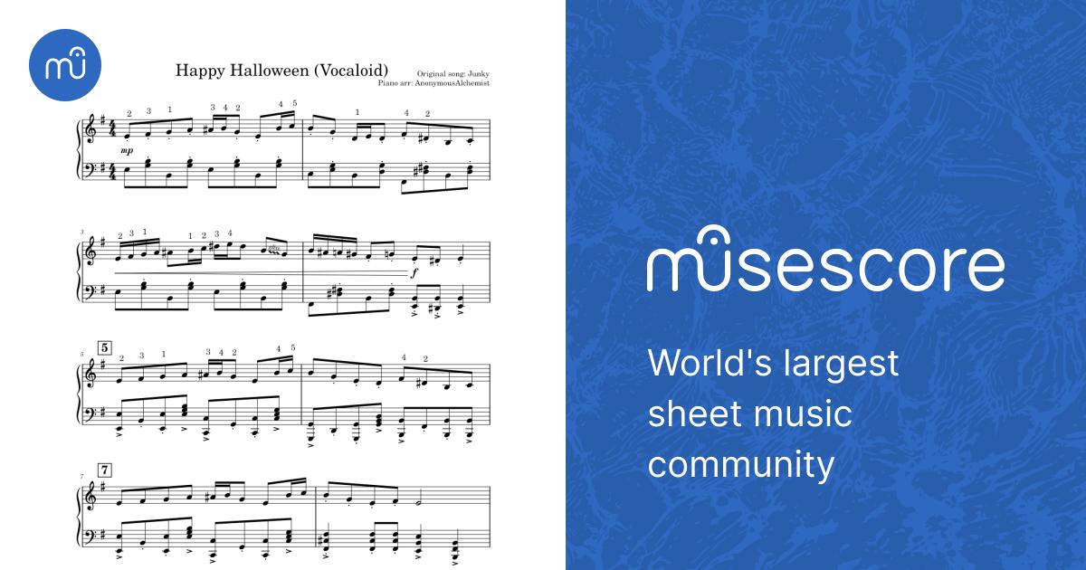 Happy Halloween Vocaloid for Solo Piano Sheet Music for Piano