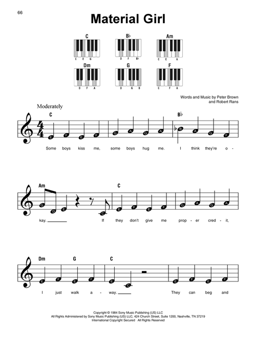 Material Girl - Madonna (Super Easy Piano)