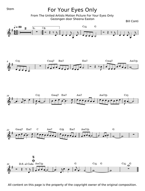 For your Eyes only - Bill Conti