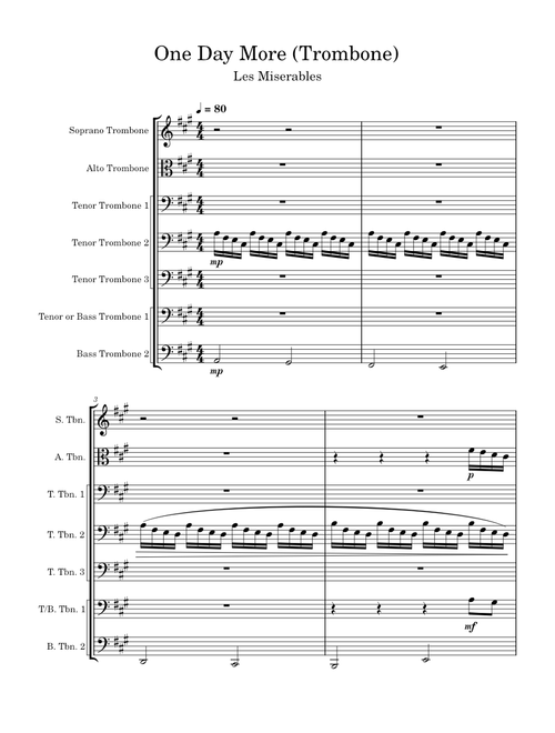 One day more – Les Misérables (Trombone ensemble/choir)