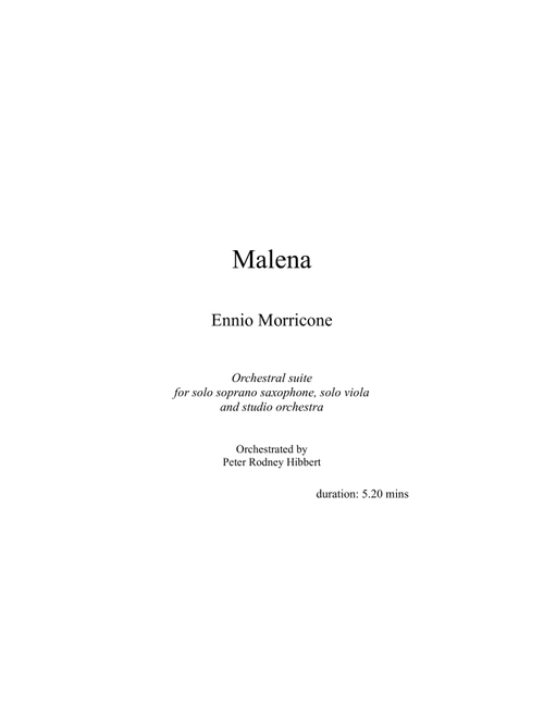 Malena (Arr. Peter Rodney Hibbert) - Ennio Morricone (Full Orchestra)