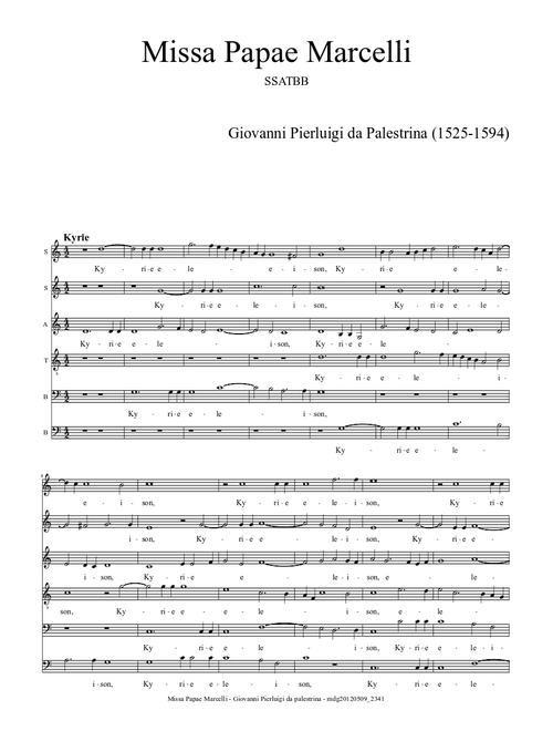 Missa Papae Marcelli - Kyrie - Palestrina
