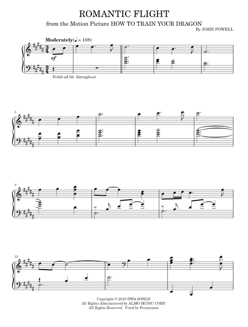 Romantic Flight - John Powell (Piano Solo)