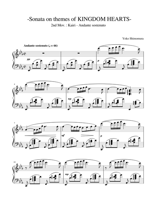 2nd. Movement: Kairi: Andante sostenuto