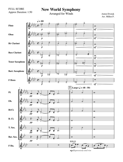 Largo from the New World Symphony – Antonín Dvořák | Wind Ensemble Arrangement