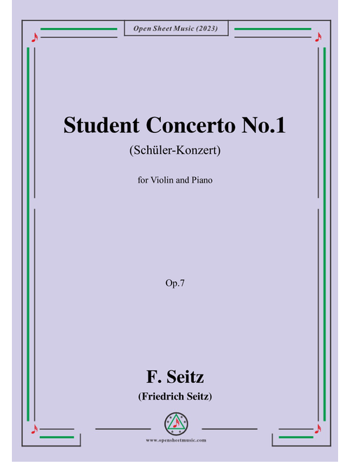 F. Seitz-Student Concerto No.1,Op.7 (Arr. OSM Press) (Violin and Piano)