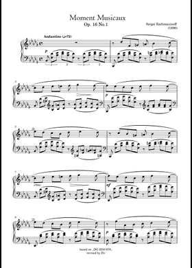 Free Moment Musicaux, Op.16 No. 4 by Sergei Rachmaninoff sheet