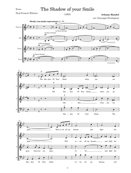 The shadow of your smile – Johnny Mandel (Coro misto)