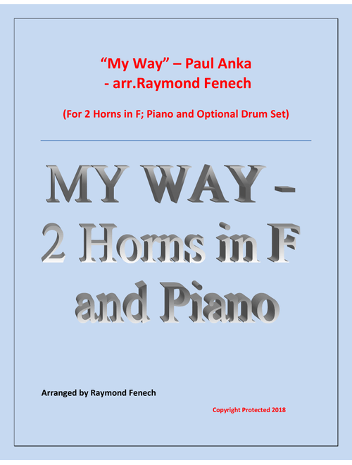 My Way (Arr. Raymond Fenech) - Elvis Presley (Instrumental Duet and Piano)