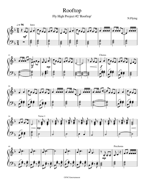Rooftop by N.Flying - Piano Arrangement