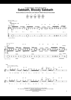 Play Official version of Sabbath bloody sabbath Sheet Music by